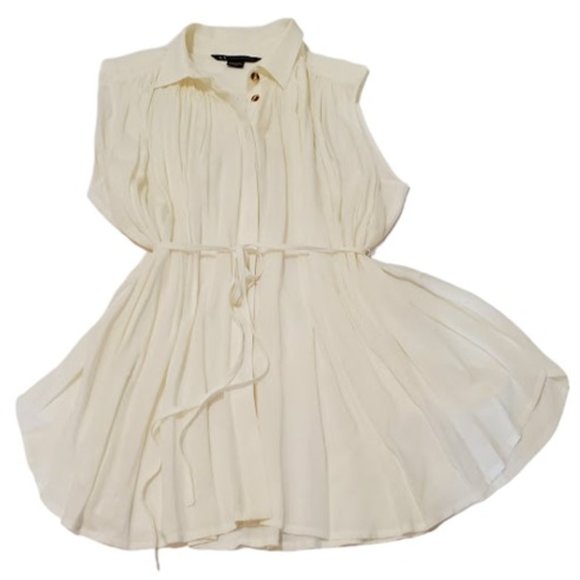 A/X Armani Exchange Sleeveless Button-down Shirt w Tie Waist - Size XS - Picture 3 of 5